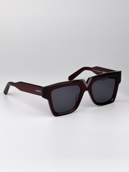 Valentino Sunglasses – Burgundy Square Frame Grey | Model V-GOLD I VLS-162 C main image 10